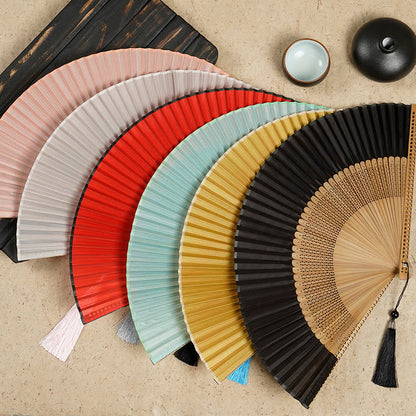 Bamboo Silk Handcrafted Fan