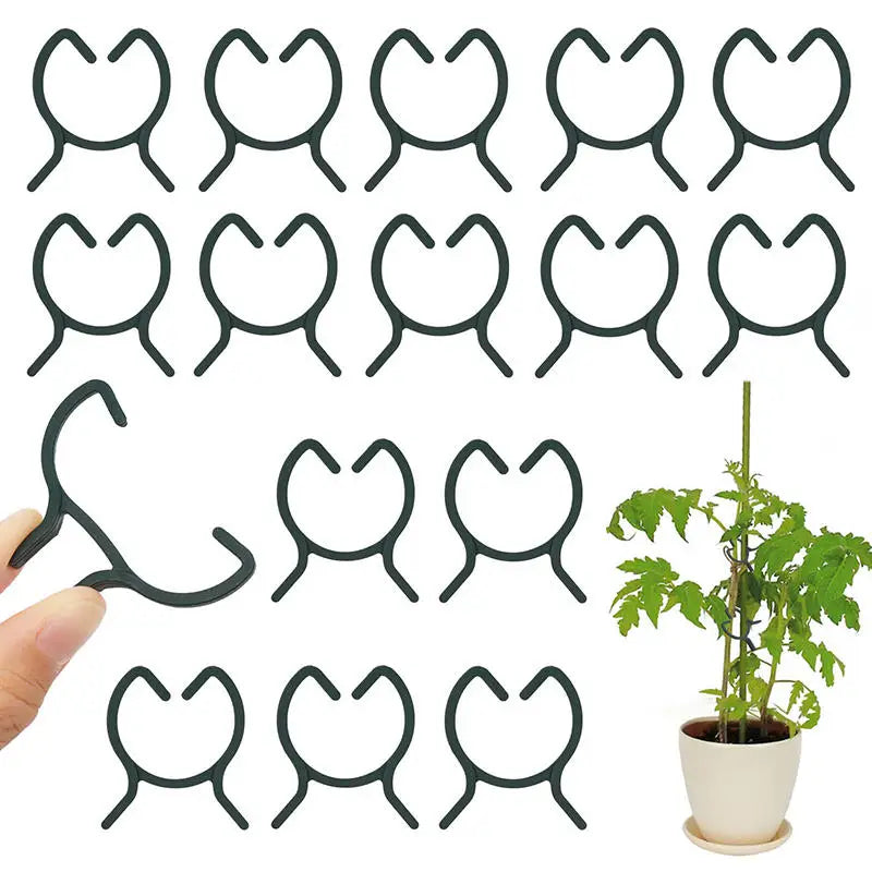 Garden Plant Clips Set with 100/200 Pieces | 3 Sizes | Green Holders