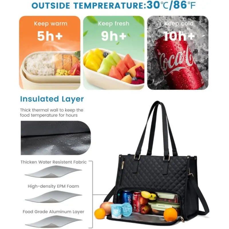 Secure Laptop Carrier with Fresh Meal Storage for All-Day Use