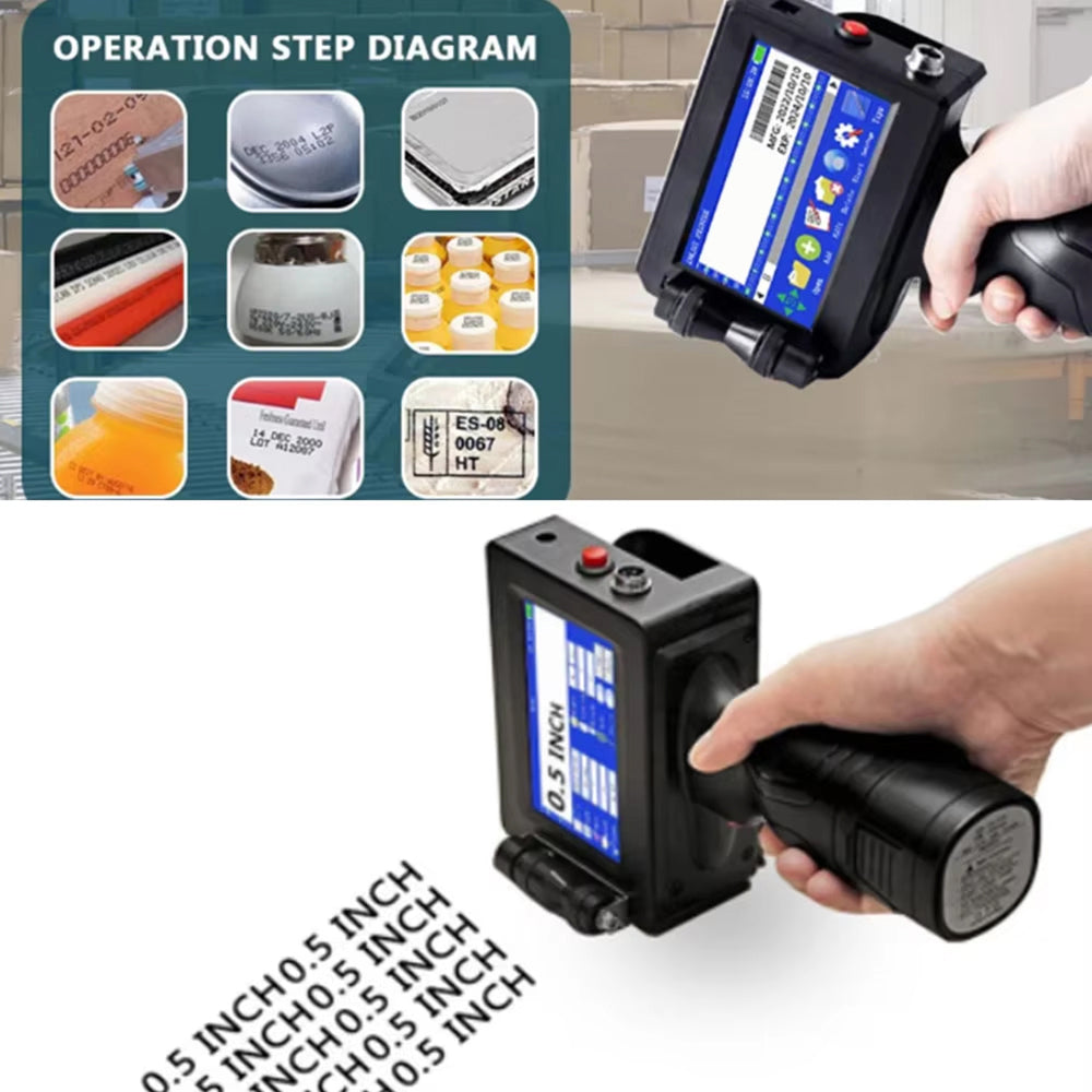 Portable Handheld Inkjet Coder Printer 600 DPI