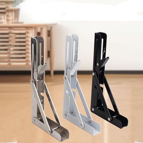 Space-Saving Folding Shelf Bracket for Versatile Use