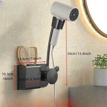 Bathroom Shelf for Wall-Mounted Hair Dryer Storage
