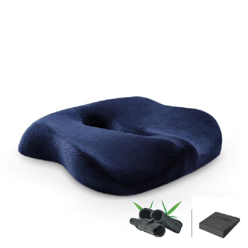 Memory Foam Cushion for Office Chair and Car Seat - Non-Slip Orthopedic