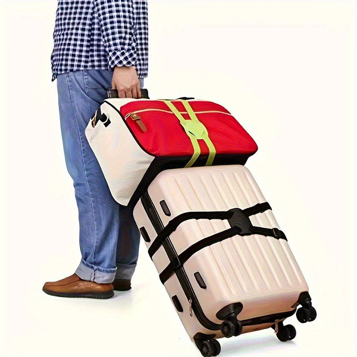 Adjustable Luggage Strap for Travel - Durable Black Polyester