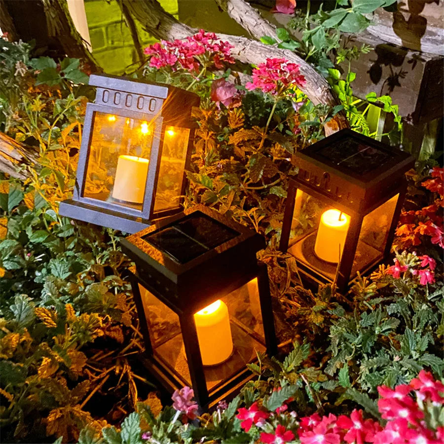 Outdoor Solar Lantern with LED Candle Effect | Waterproof IP44 | Perfect for Garden & Patio