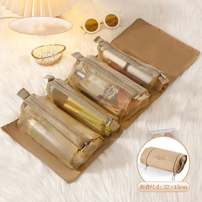 4-in-1 Removable Cosmetic Organizer Bag | Spacious & Portable | Foldable Travel Beauty Case
