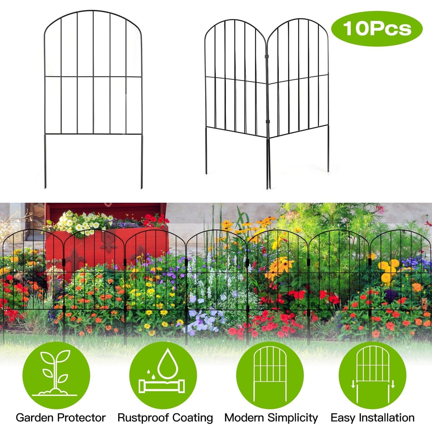Stylish Fence for Immediate Protection of Plants and Pets