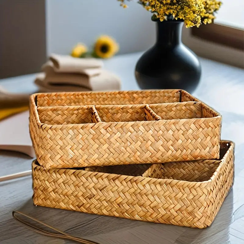 Rattan Storage Basket Organizer