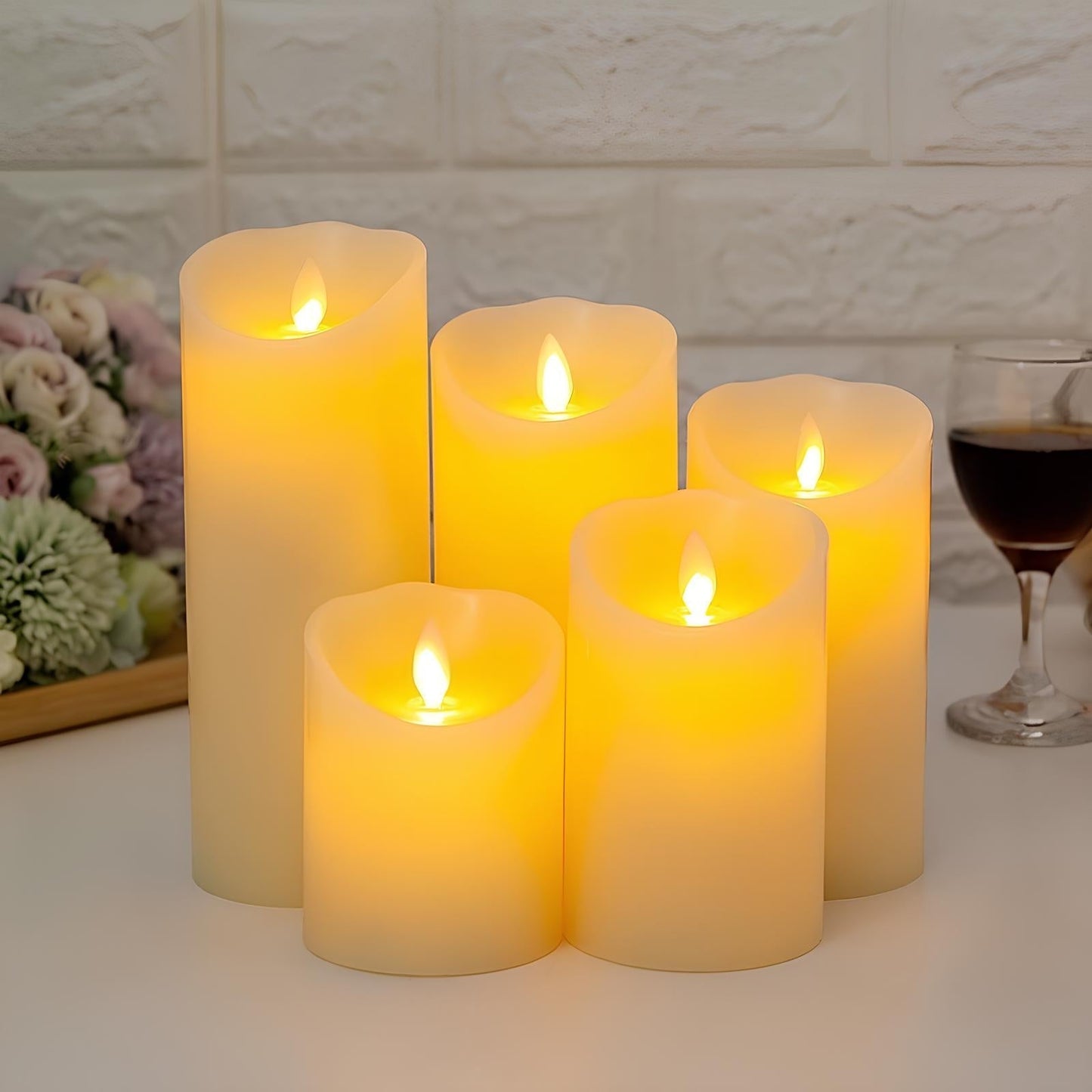 Flickering LED Pillar Candles - Flameless for a Cozy Home Atmosphere