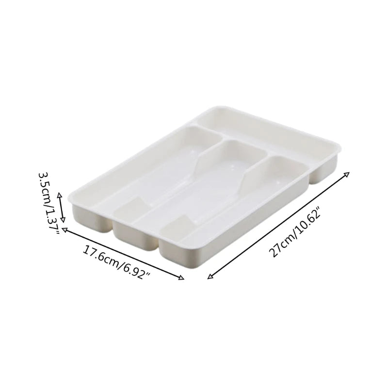 Cutlery Drawer Organizer | Plastic Material | Dimensions 27x17.6x3.5 cm | Available in Black or White