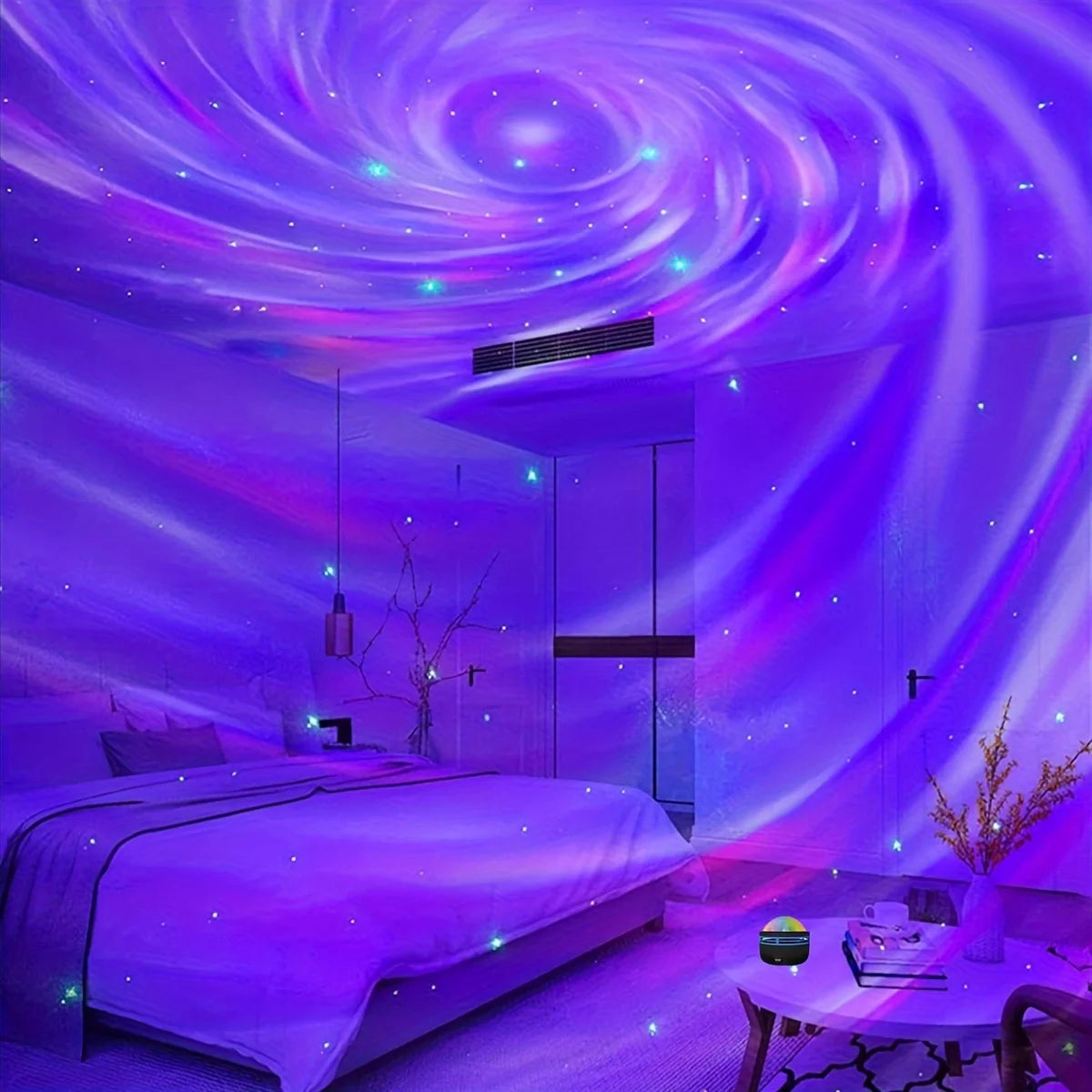 LED Star Projector with Northern Lights Effect – USB Powered Night Light for Kids & Home Decor