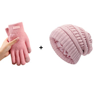 Pink knitted winter hat