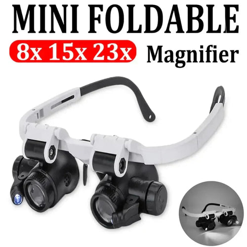 Hands-Free Magnifier with LED Light for Precision Tasks
