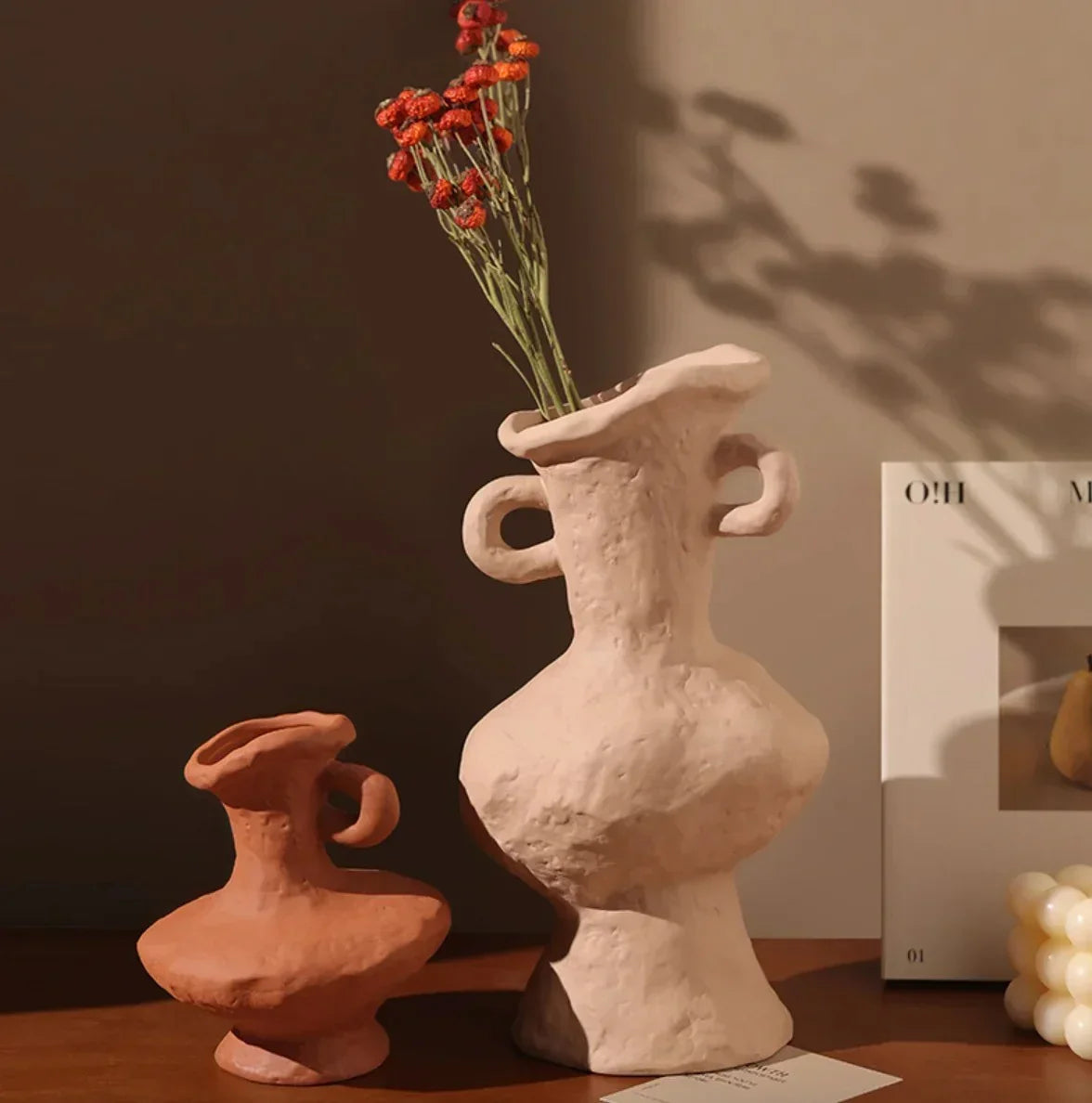 Textured Ceramic Vase for Home Decor – Minimalist Art Design