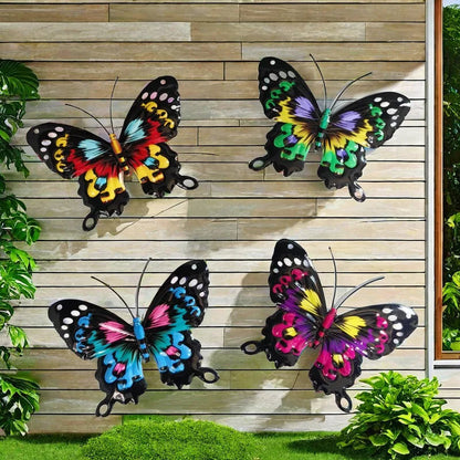 Metal Butterfly Wall Decor Set | 4 Pieces | Rust Resistant | Perfect for Garden & Fence
