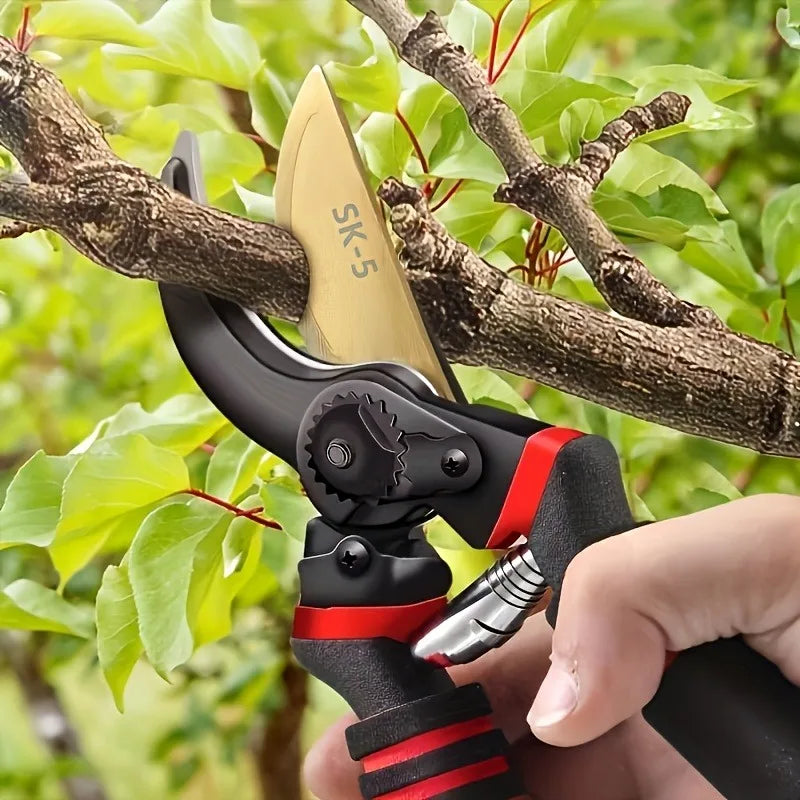 Garden Shears with SK5 Steel Blade | Ergonomic Design & Spring Mechanism | Perfect for Fruit, Vines & Shrubs