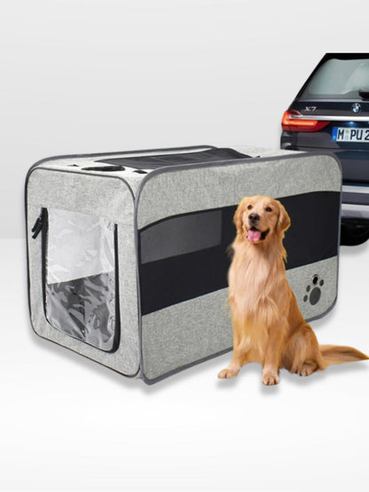 Portable and Secure Dog Travel Crate for Car Use