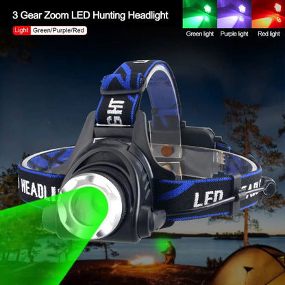 LED Headlamp for Stealth Hunting with UV Blood Detection