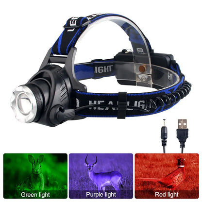 LED Headlamp for Stealth Hunting with UV Blood Detection