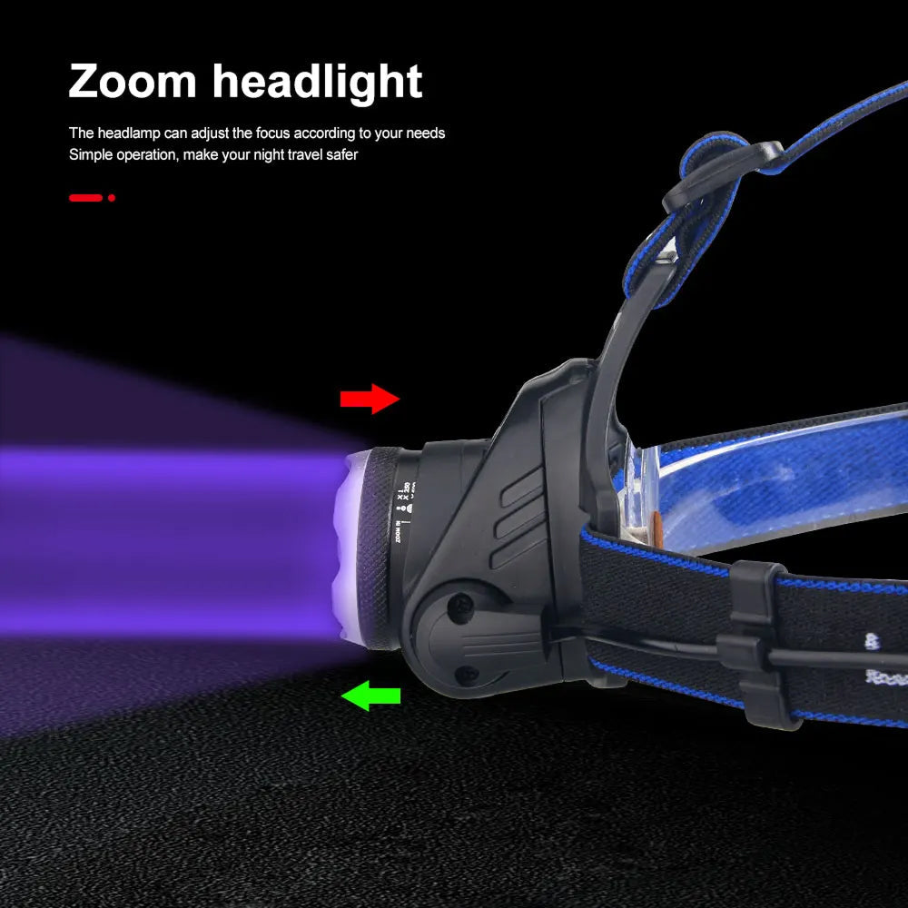 LED Headlamp for Stealth Hunting with UV Blood Detection