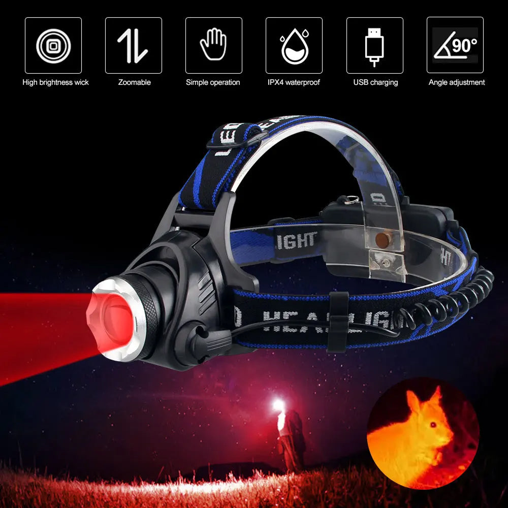 LED Headlamp for Stealth Hunting with UV Blood Detection