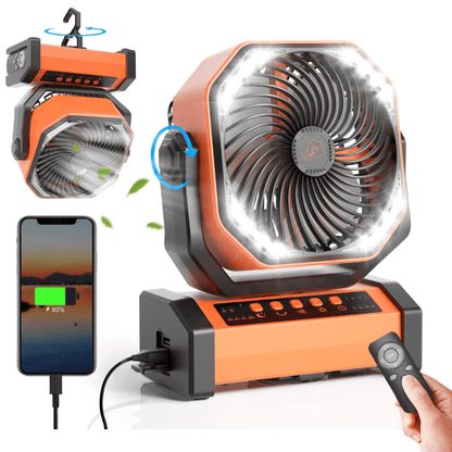 Portable 3-in-1 Camping Fan with Cordless Design