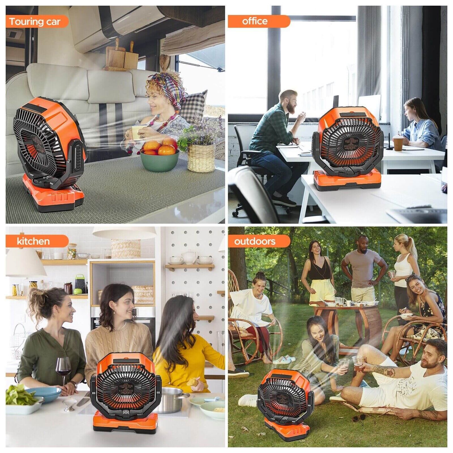 Portable 3-in-1 Camping Fan with Cordless Design