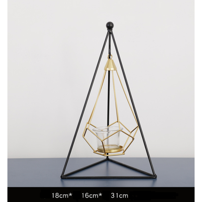 Elegant Geometric Candle Display with Dual-Purpose Design