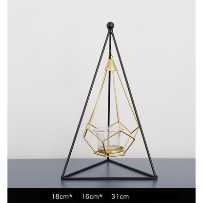 Elegant Geometric Candle Display with Dual-Purpose Design