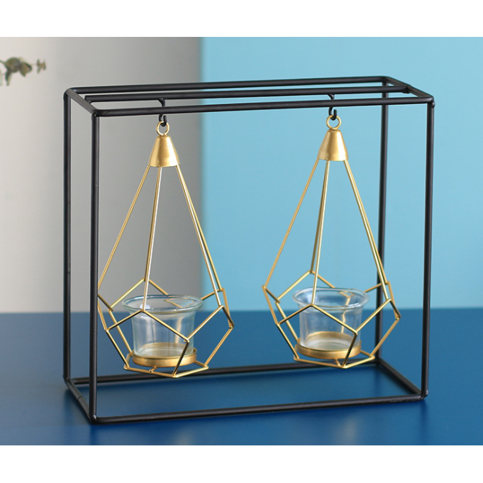 Elegant Geometric Candle Display with Dual-Purpose Design