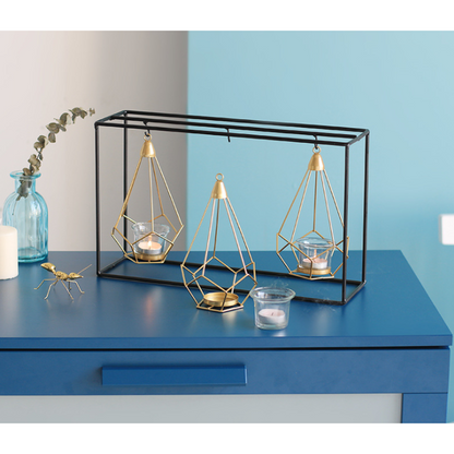 Elegant Geometric Candle Display with Dual-Purpose Design