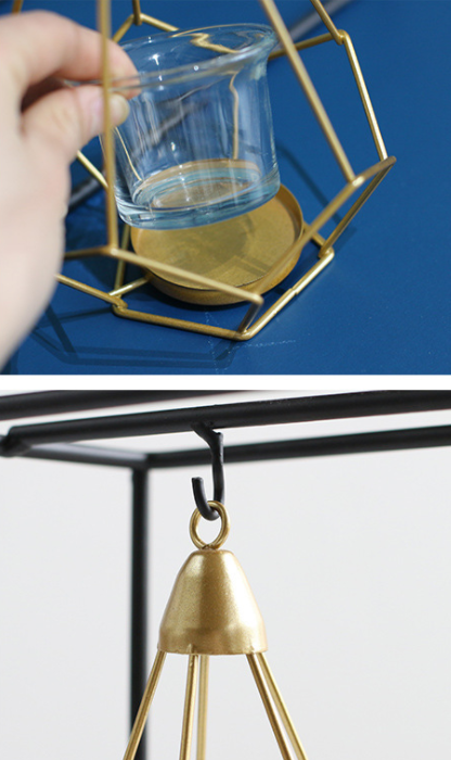 Elegant Geometric Candle Display with Dual-Purpose Design