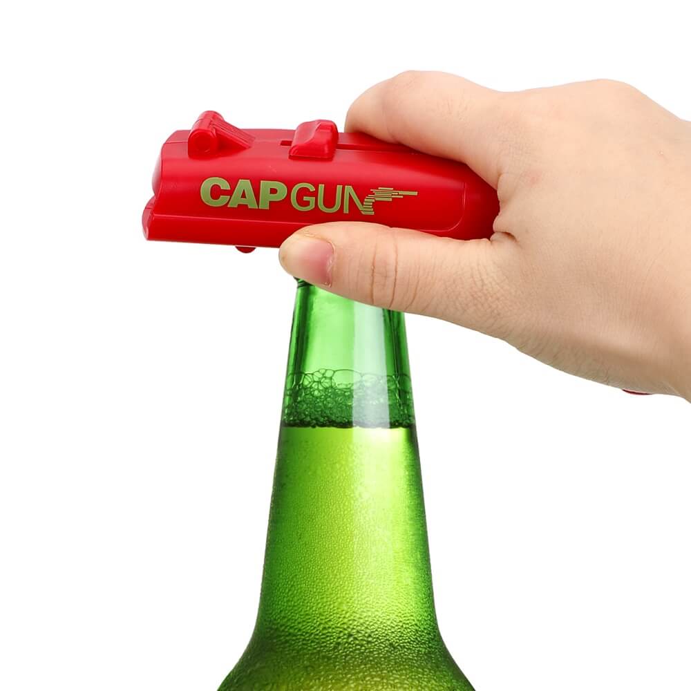 Cap-Launching Bottle Opener with 16-Meter Range