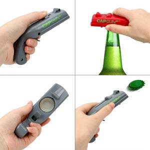 Cap-Launching Bottle Opener with 16-Meter Range