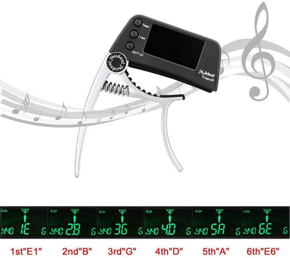 2-in-1 Guitar Capo and Tuner with LCD Display - TuneGrip