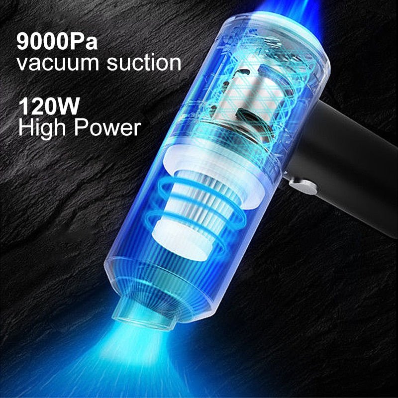 Compact Cordless Car Vacuum Cleaner | 9000 Pa Suction Power