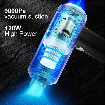 Compact Cordless Car Vacuum Cleaner | 9000 Pa Suction Power