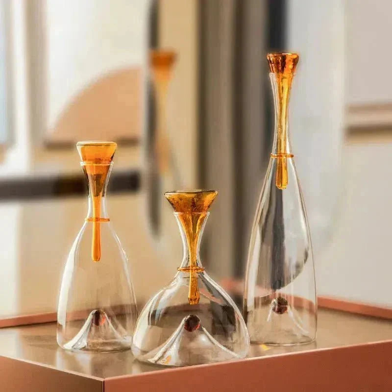 Decorative Stopper Blown Glass Carafe