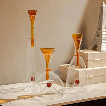 Decorative Stopper Blown Glass Carafe