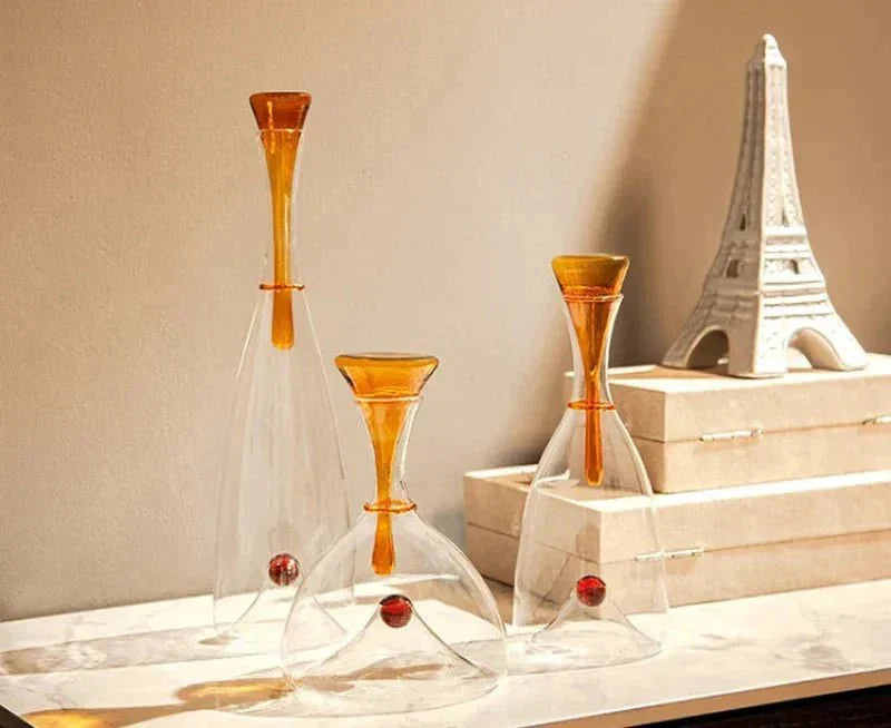Decorative Stopper Blown Glass Carafe