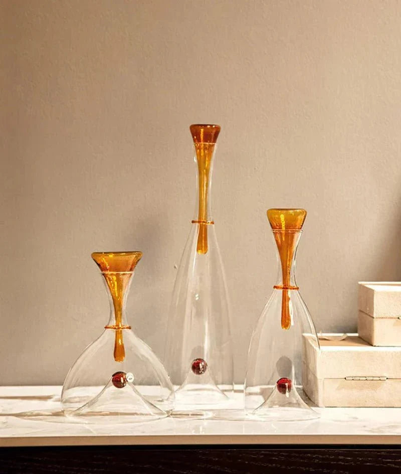 Decorative Stopper Blown Glass Carafe