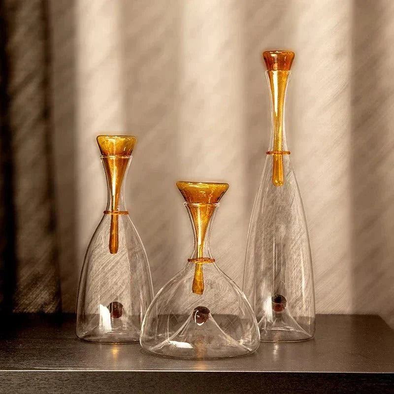 Decorative Stopper Blown Glass Carafe