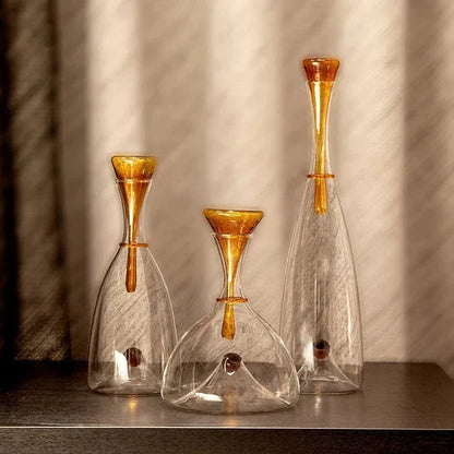 Decorative Stopper Blown Glass Carafe