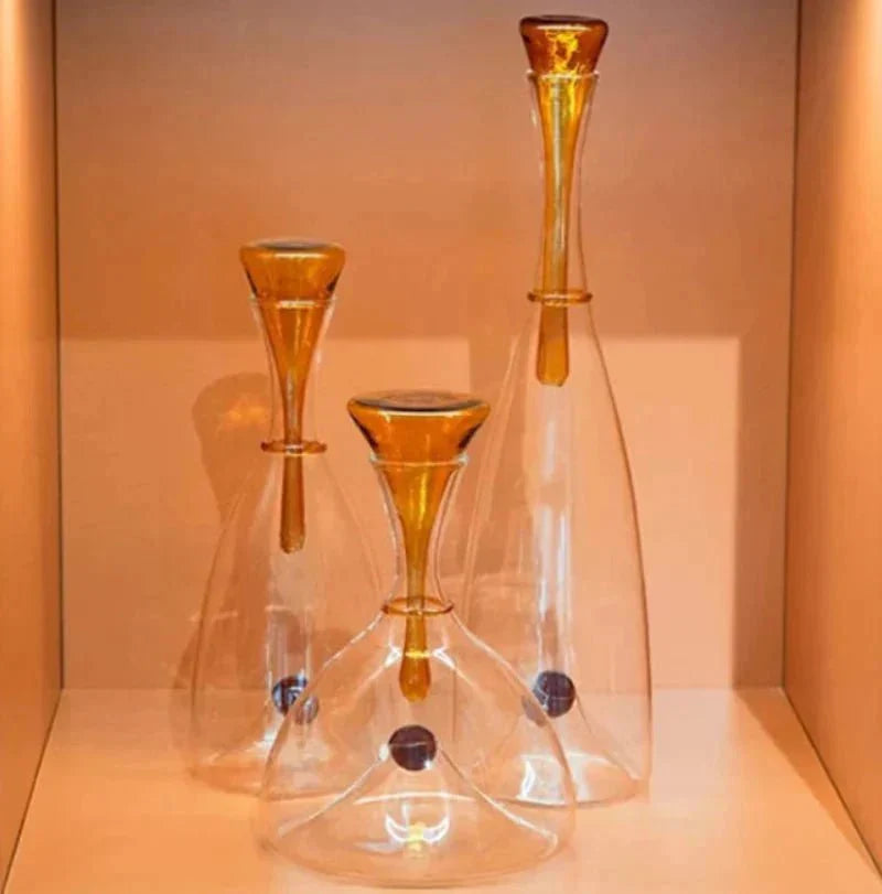Decorative Stopper Blown Glass Carafe