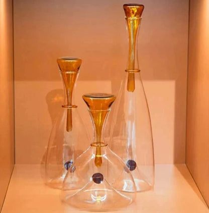 Decorative Stopper Blown Glass Carafe