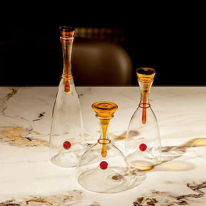 Decorative Stopper Blown Glass Carafe