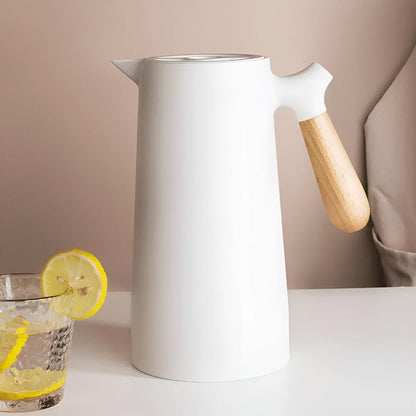 1L Thermal Carafe with Insulation and Wooden Grip
