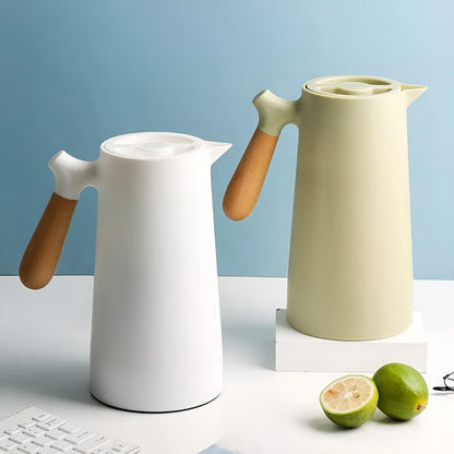 1L Thermal Carafe with Insulation and Wooden Grip