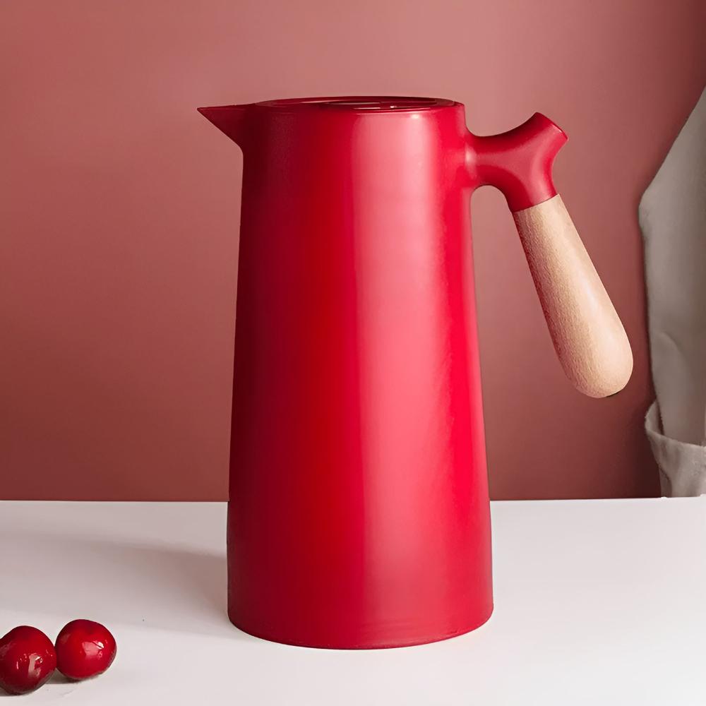 1L Thermal Carafe with Insulation and Wooden Grip