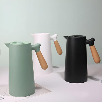1L Thermal Carafe with Insulation and Wooden Grip
